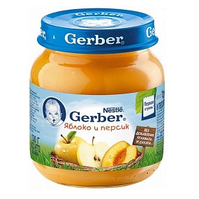 Gerber яблоко и персик (1 ступень) 130 гр