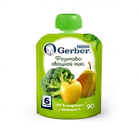 Gerber фруктово овощной микс (с 6 мес) 90 гр
