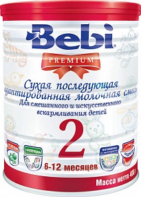 Bebi Premium 2 сухая молочная смесь с 6-12 мес. 400 гр.