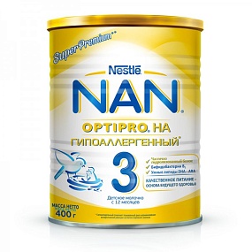 Nestle nan Premium гипоаллергенный №3 сухой молочный напиток 400 гр