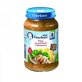 Gerber рагу из кролика с брокколи (с 8 мес) 130 гр