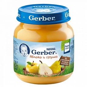 Gerber яблоко с грушей (1 ступень) 130 гр