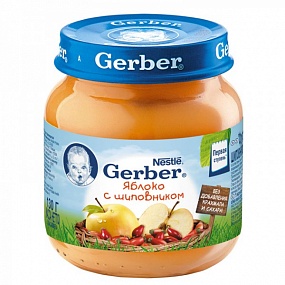 Gerber яблоко с шиповником (1 ступень) 130 гр