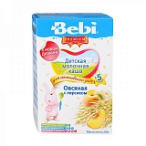 Bebi Premium каша молочная овсянка с персиком (с 4 мес) 250 гр