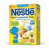 Nestle каша молочная мультизлаковая с грушей и персиком (с 6 мес) 250 гр