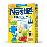 Nestle каша молочная пшеничная с кусочками яблока и земляники (с 8 мес) 250 гр
