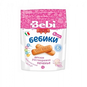 Bebi Premium бебики печенье 6 злаков ( с 6 мес) 125 гр