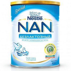 Nestle nan безлактозный сухая специализированная смесь 400 гр
